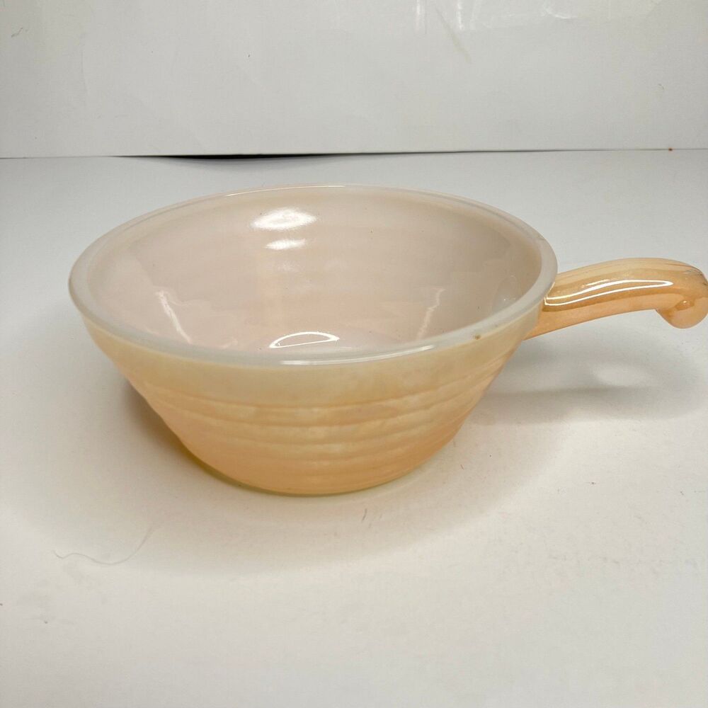 Vintage Fire King Soup Bowl with Handle Lusterware Oven Ware #18